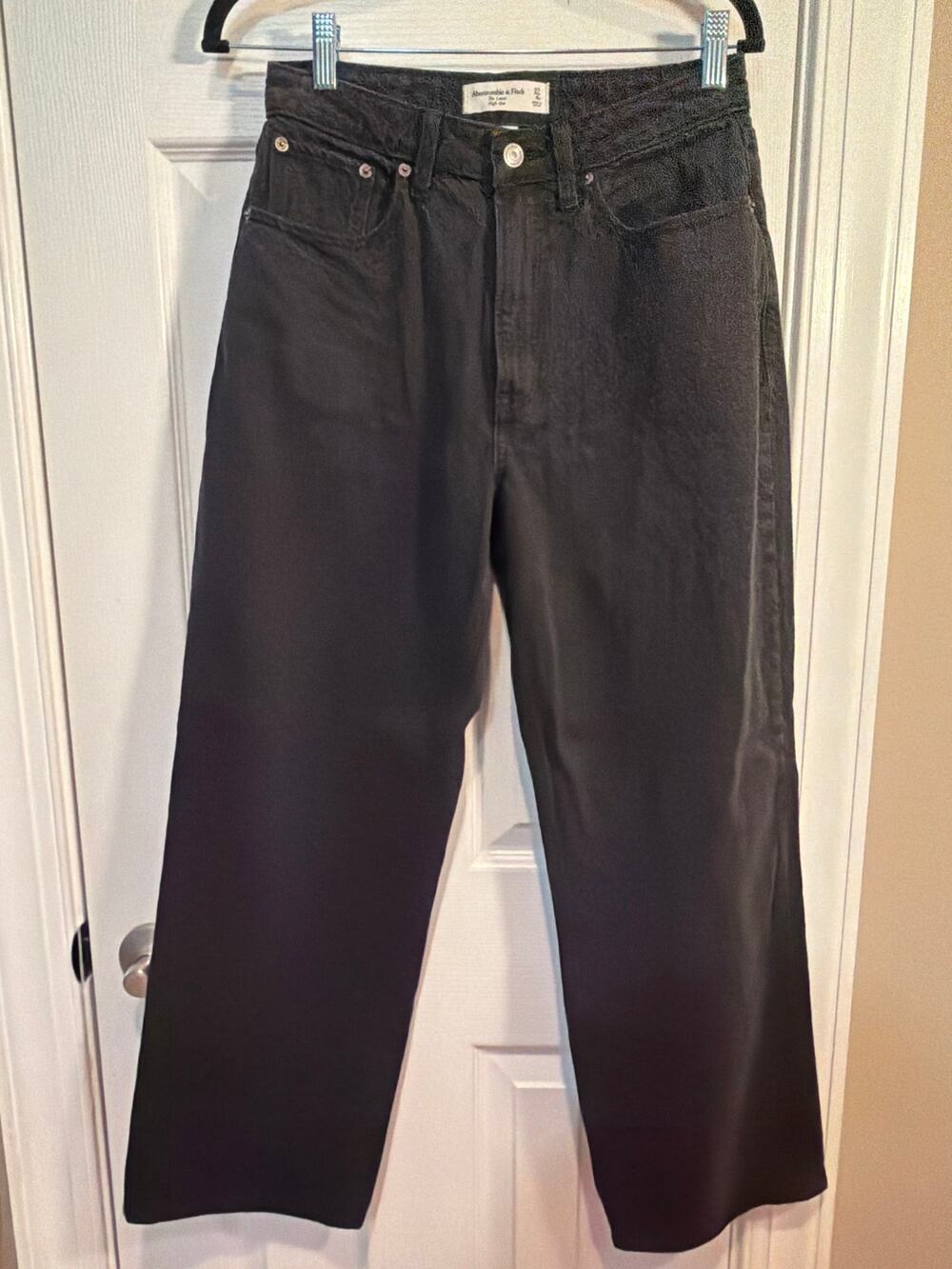 A&F Curve Love The Loose High Rise Jeans 27/4S Washed Black Baggy